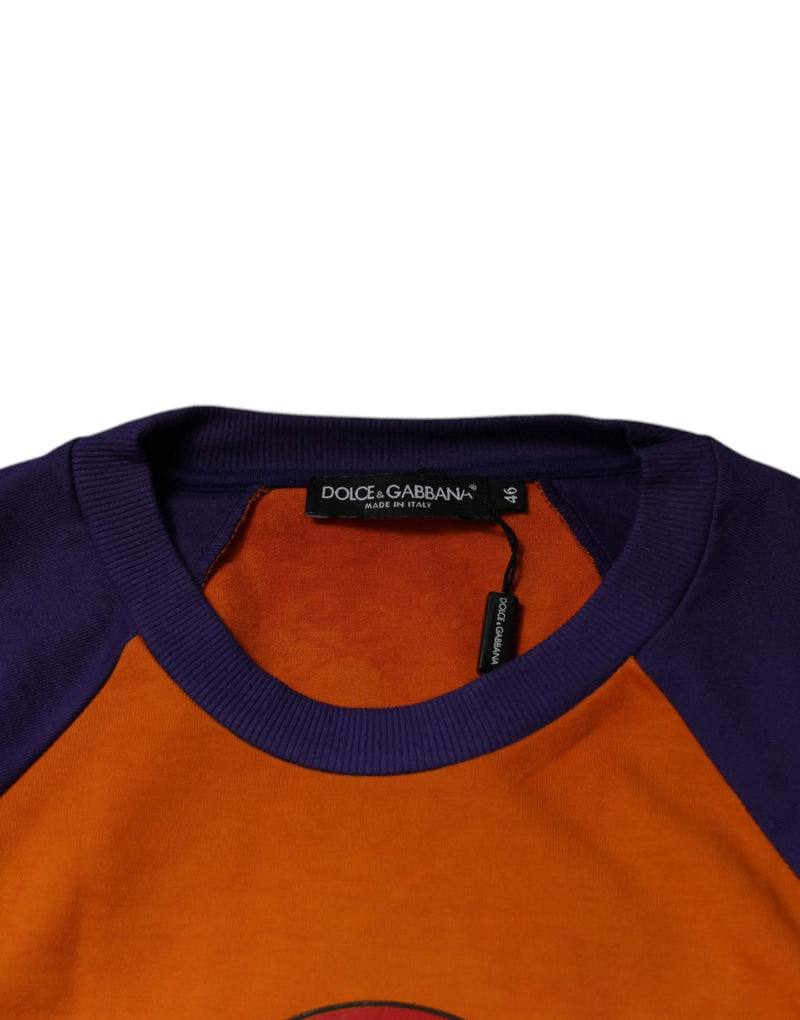 Orange Purple Graphic Print Short Sleeves T-shirt Dolce & Gabbana