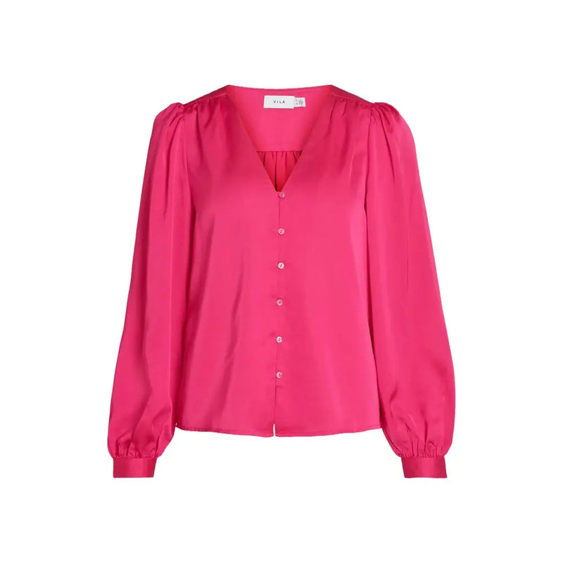 Pink Polyester Shirt Vila Clothes