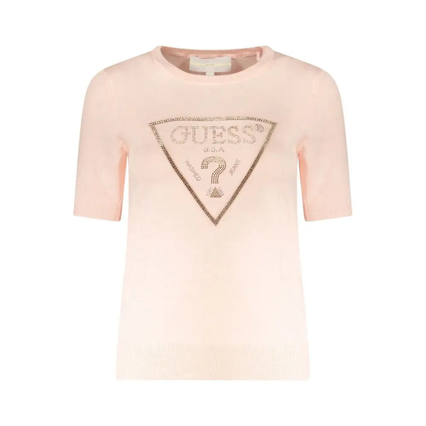 Pink Viscose Sweater Guess Jeans
