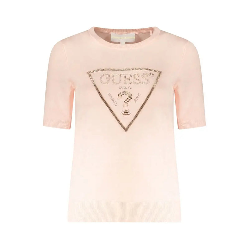 Pink Viscose Sweater Guess Jeans