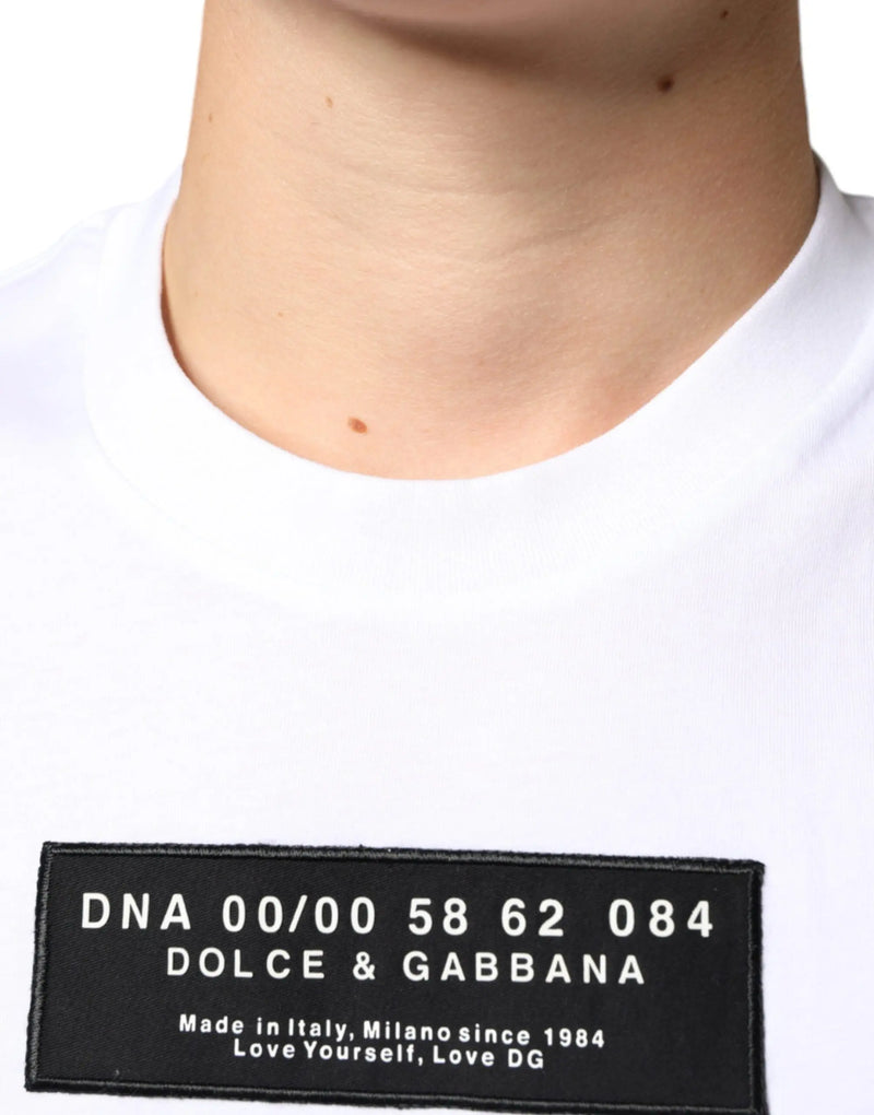 White Cotton DG Applique Casual T-shirt Dolce & Gabbana