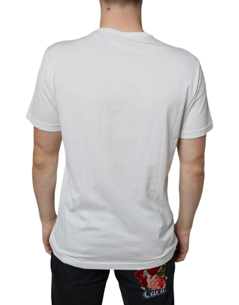 White Cotton DG Logo Print T-shirt Dolce & Gabbana