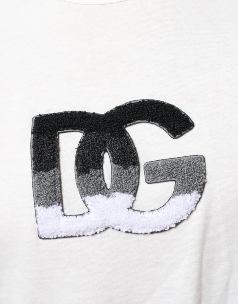 White Cotton DG Logo Print T-shirt Dolce & Gabbana