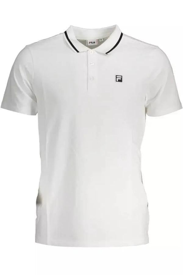 White Cotton Men Polo Fila