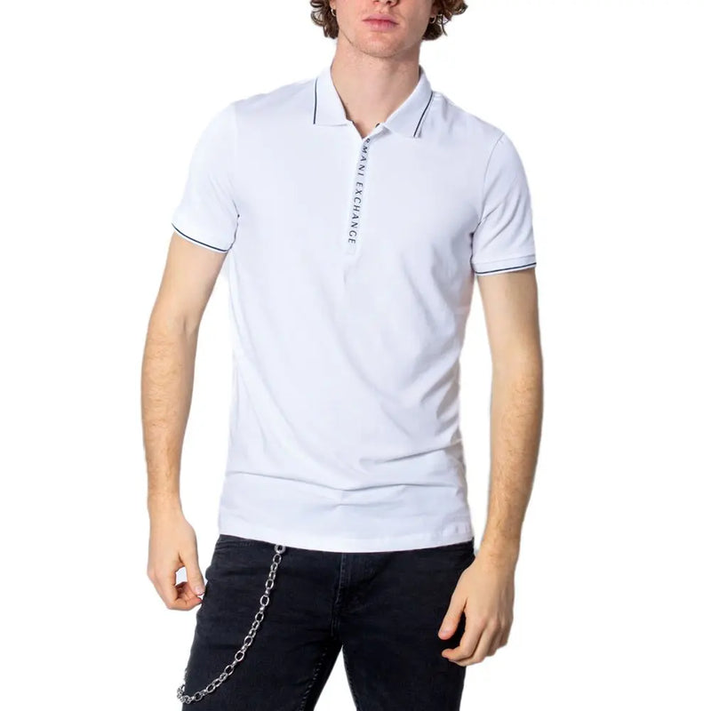 White Cotton Polo Shirt Armani Exchange