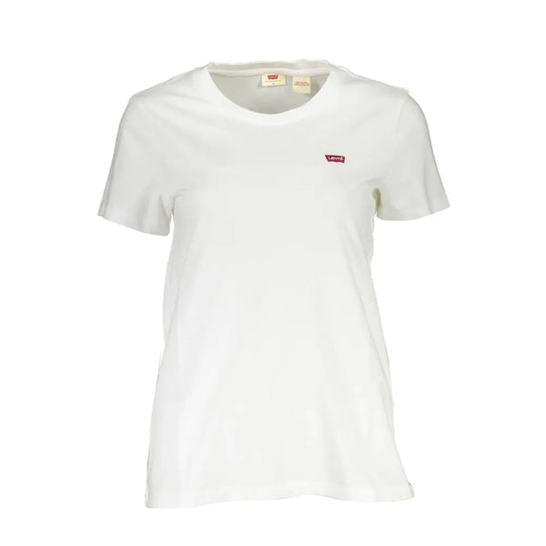 White Cotton Women Tee Levi's