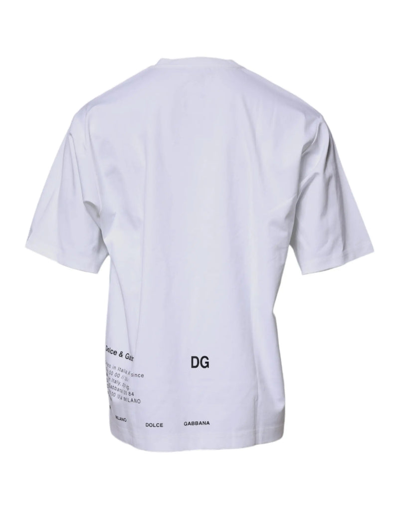 White DG Logo Cotton Crew Neck T-shirt Dolce & Gabbana