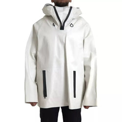 White Leather Men Waterproof Jacket Blouson Bottega Veneta