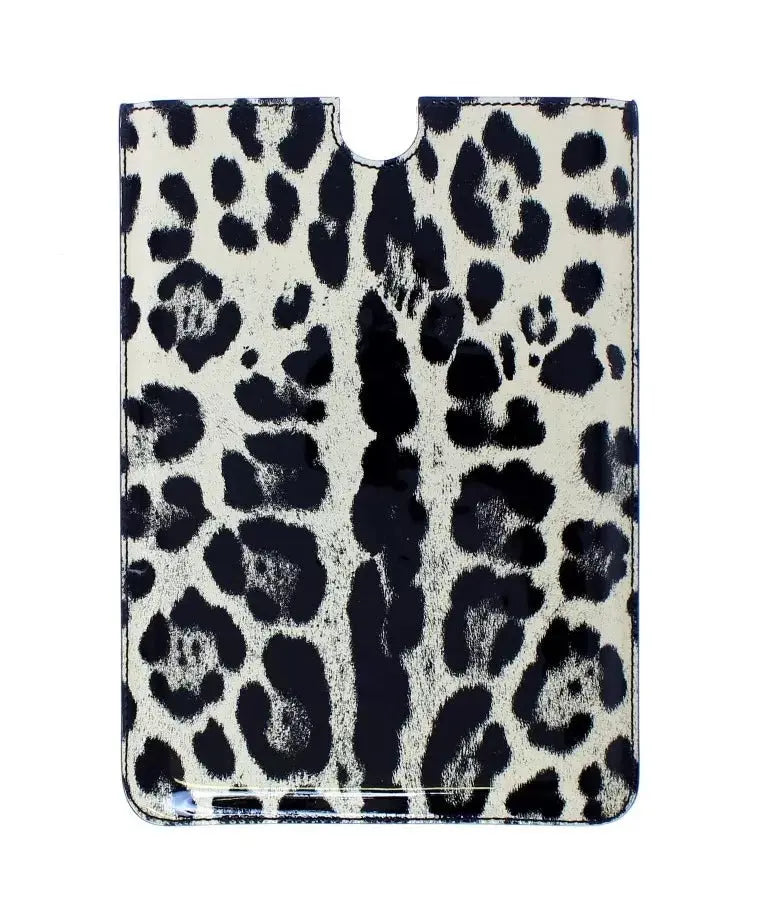 White Leopard Pattern Leather eBook Cover Tablet Case Dolce & Gabbana