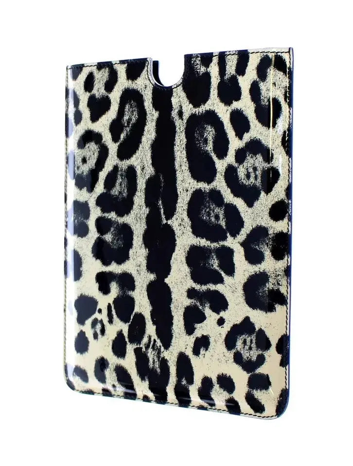 White Leopard Pattern Leather eBook Cover Tablet Case Dolce & Gabbana