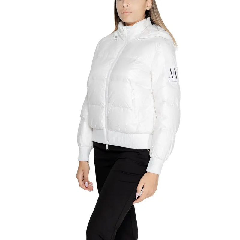 White Polyamide Jackets & Coat Armani Exchange