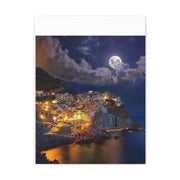 Beautiful Moon over an Italy Mountain Print Printify