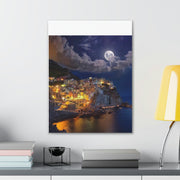 Beautiful Moon over an Italy Mountain Print Printify