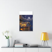 Beautiful Moon over an Italy Mountain Print Printify