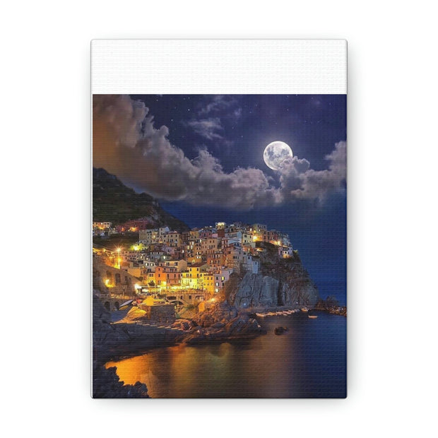 Beautiful Moon over an Italy Mountain Print Printify