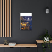 Beautiful Moon over an Italy Mountain Print Printify