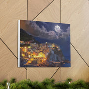 Beautiful Moon over an Italy Mountain Print Printify