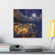 Beautiful Moon over an Italy Mountain Print Printify