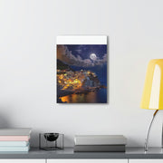 Beautiful Moon over an Italy Mountain Print Printify