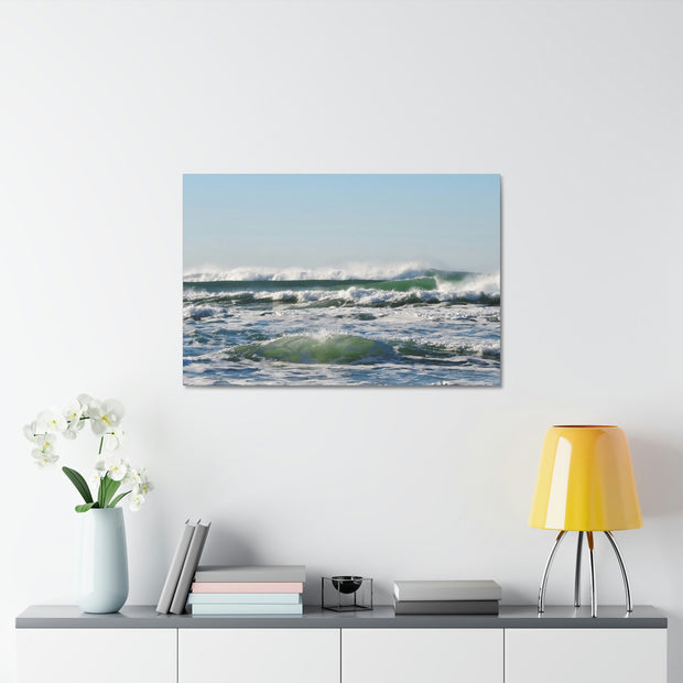 Beautiful Ocean Picture Satin Canvas, Stretched Printify