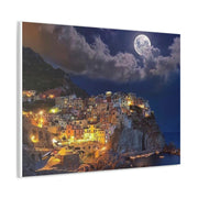 Beautiful Moon over an Italy Mountain Print Printify