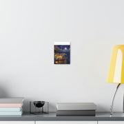 Beautiful Moon over an Italy Mountain Print Printify