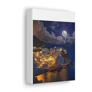 Beautiful Moon over an Italy Mountain Print Printify