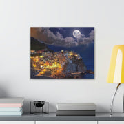 Beautiful Moon over an Italy Mountain Print Printify