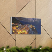 Beautiful Moon over an Italy Mountain Print Printify