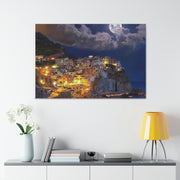 Beautiful Moon over an Italy Mountain Print Printify