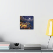 Beautiful Moon over an Italy Mountain Print Printify