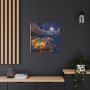 Beautiful Moon over an Italy Mountain Print Printify