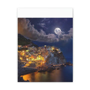 Beautiful Moon over an Italy Mountain Print Printify