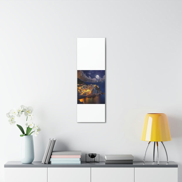 Beautiful Moon over an Italy Mountain Print Printify