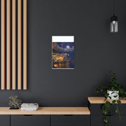 Beautiful Moon over an Italy Mountain Print Printify