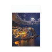 Beautiful Moon over an Italy Mountain Print Printify