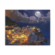 Beautiful Moon over an Italy Mountain Print Printify