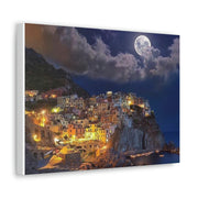 Beautiful Moon over an Italy Mountain Print Printify