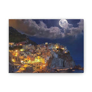 Beautiful Moon over an Italy Mountain Print Printify