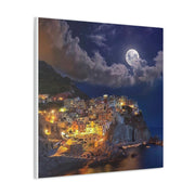 Beautiful Moon over an Italy Mountain Print Printify