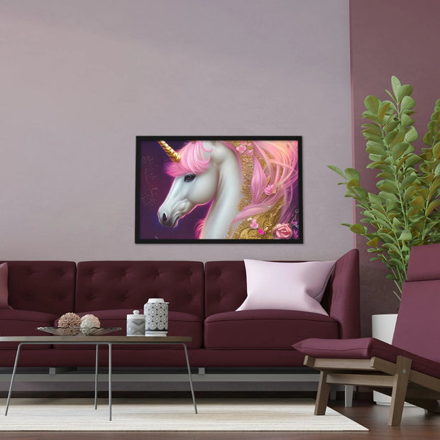 Beautiful Whimsical Unicorn Horse in Nature Environment Printify