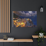 Beautiful Moon over an Italy Mountain Print Printify