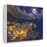 Beautiful Moon over an Italy Mountain Print Printify