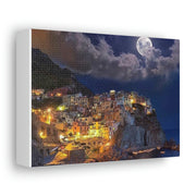 Beautiful Moon over an Italy Mountain Print Printify