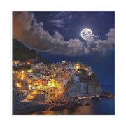 Beautiful Moon over an Italy Mountain Print Printify