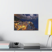 Beautiful Moon over an Italy Mountain Print Printify