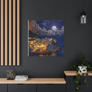 Beautiful Moon over an Italy Mountain Print Printify