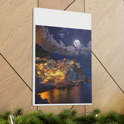 Beautiful Moon over an Italy Mountain Print Printify