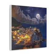 Beautiful Moon over an Italy Mountain Print Printify