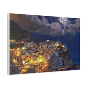 Beautiful Moon over an Italy Mountain Print Printify